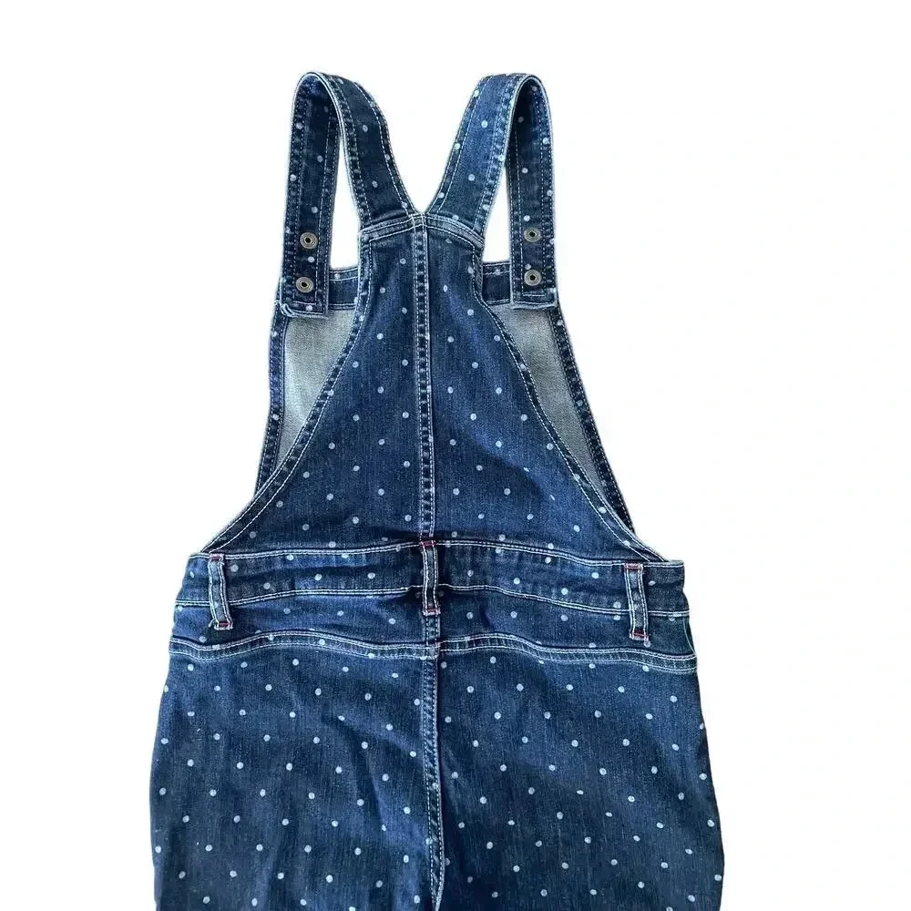 Gymboree Girls Blue & White Apple Overalls Jumpsuit Size 8